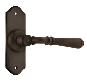 Reims Lever - Short Backplate - Antique Brass by Tradco, a Door Hardware for sale on Style Sourcebook