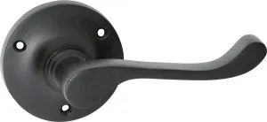 Victorian Lever - Round Rose - Matt Black by Tradco, a Door Hardware for sale on Style Sourcebook