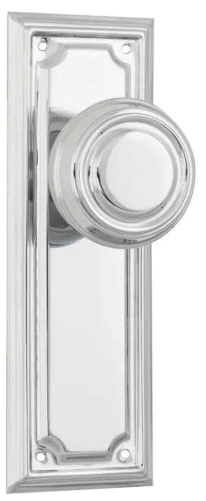 Edwardian Knob - Long Backplate - Chrome Plated by Tradco, a Door Hardware for sale on Style Sourcebook