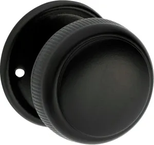 Large Milled Edge Knob - Round Rose - Matt Black by Tradco, a Door Hardware for sale on Style Sourcebook