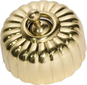 Fluted Light Switch - Polished Brass by Tradco, a Lighting Accessories for sale on Style Sourcebook