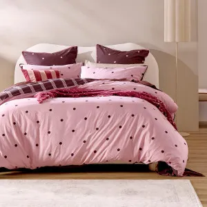 Habitat Louella Polka Dot Quilt Cover Set Pink/Chocolate by Habitat, a Quilt Covers for sale on Style Sourcebook