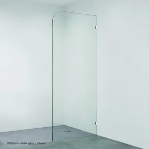 Curved Edge Fixed Frameless Glass Shower Panel, Chrome by Fienza, a Shower Screens & Enclosures for sale on Style Sourcebook