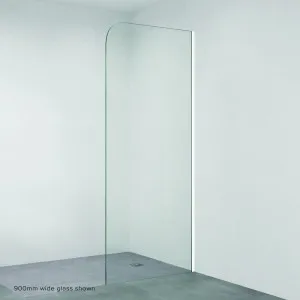 Curved Edge Fixed Frameless Glass Shower Panel with Channel, Matte White by Fienza, a Shower Screens & Enclosures for sale on Style Sourcebook