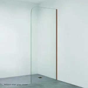 Curved Edge Fixed Frameless Glass Shower Panel with Channel, Brushed Copper by Fienza, a Shower Screens & Enclosures for sale on Style Sourcebook