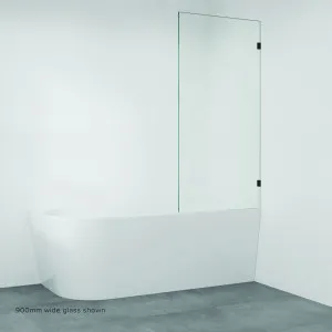Rectangular Fixed Frameless Glass Bath Panel, Matte Black by Fienza, a Bathtubs for sale on Style Sourcebook