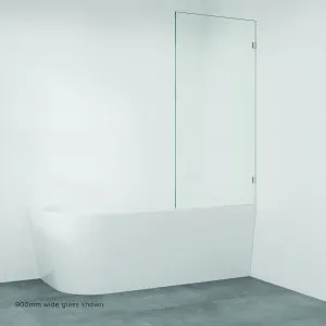 Rectangular Fixed Frameless Glass Bath Panel, Brushed Nickel by Fienza, a Bathtubs for sale on Style Sourcebook