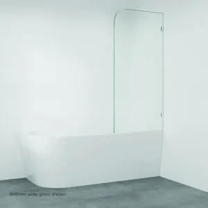 Curved Edge Fixed Frameless Glass Bath Panel, Chrome by Fienza, a Bathtubs for sale on Style Sourcebook
