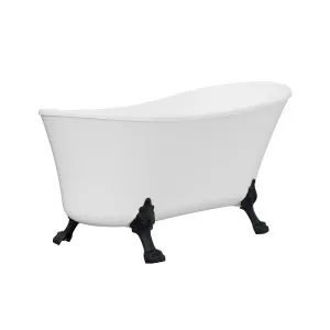 Clawfoot Freestanding Acrylic Bath, 1500mm, Matte Black Feet by Fienza, a Bathtubs for sale on Style Sourcebook