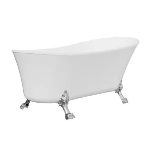 Clawfoot Freestanding Acrylic Bath, 1700mm, Chrome Feet by Fienza, a Bathtubs for sale on Style Sourcebook