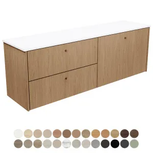 Salisbury 1800 Single Bowl Wall Hung Cabinet, Right Bowl, Concrete Top by Fienza, a Vanities for sale on Style Sourcebook