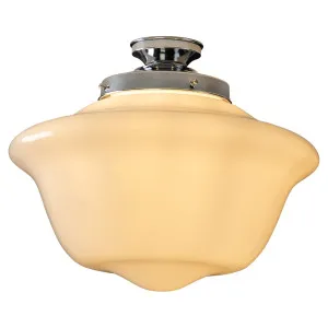 Victorian Schoolhouse 16" Opal Gloss Batten Fix, Chrome by Lighting Inspirations, a null for sale on Style Sourcebook