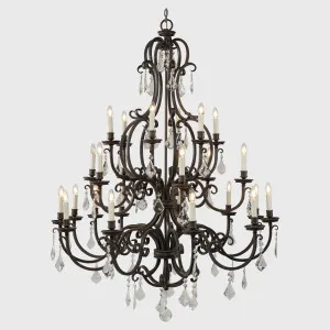Louis 15th 24 Light Pendant White Candle Covers by Lighting Inspirations, a null for sale on Style Sourcebook
