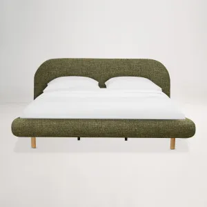 Arlo Floating King Bed (Curved Headboard) Frame, Green, by Lounge Lovers by Lounge Lovers, a Beds & Bed Frames for sale on Style Sourcebook