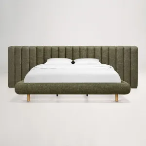 Arlo Floating King Bed (Tufted Wide Headboard) Frame, Green, by Lounge Lovers by Lounge Lovers, a Beds & Bed Frames for sale on Style Sourcebook