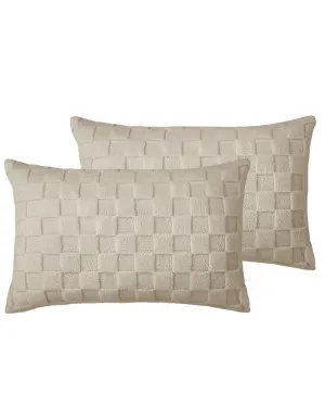 Sand Checkered Snuggle Fleece Pillowcase Pair by null, a Pillow Cases for sale on Style Sourcebook