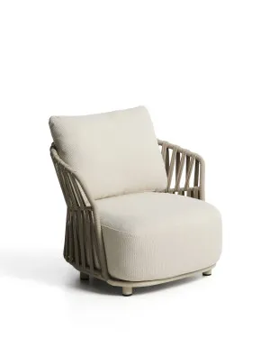 Osani armchair in ecru aluminium and taupe rope cord by Kave Home, a Outdoor Chairs for sale on Style Sourcebook