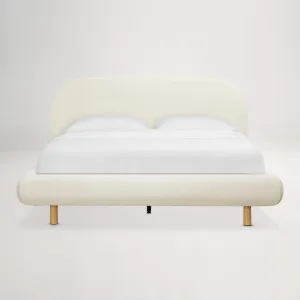 Arlo Floating Queen Bed with Curved Headboard Frame, Ivory, by Lounge Lovers by Lounge Lovers, a Beds & Bed Frames for sale on Style Sourcebook