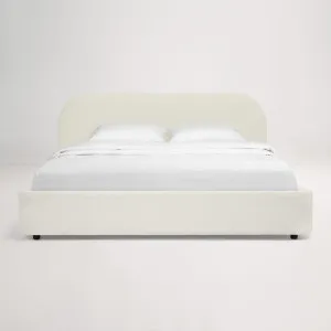 Arlo Storage King Bed with Curved Headboard Frame, Ivory, by Lounge Lovers by Lounge Lovers, a Beds & Bed Frames for sale on Style Sourcebook