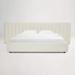 Arlo Storage King Bed with Tufted Wide Headboard Frame, Ivory, by Lounge Lovers by Lounge Lovers, a Beds & Bed Frames for sale on Style Sourcebook