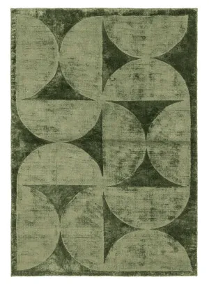 Sefina Green Hourglass Viscose Rug by Miss Amara, a Contemporary Rugs for sale on Style Sourcebook