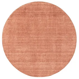 Yves Terracotta Sunset Minimal Washable Round Rug by Miss Amara, a Contemporary Rugs for sale on Style Sourcebook