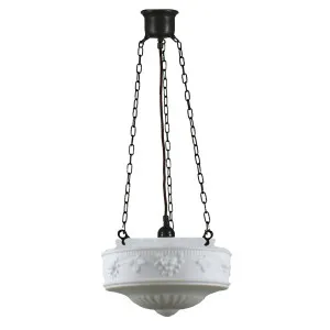 Senator 11'' Opal Matte on 3 Chain Suspension, Patina by Lighting Inspirations, a null for sale on Style Sourcebook
