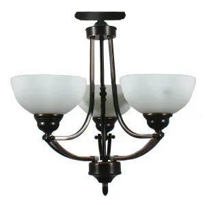 Houston 3 Light Flush Pendant, Bronze by Lighting Inspirations, a null for sale on Style Sourcebook