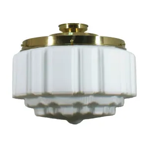 St Kilda 14'' Opal Matte Batten Fix, Polished Brass by Lighting Inspirations, a null for sale on Style Sourcebook