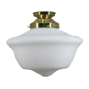 Victorian Schoolhouse 12'' Opal Matte Batten Fix, Polished Brass by Lighting Inspirations, a null for sale on Style Sourcebook