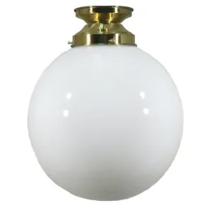 Sphere 10'' Opal Gloss Batten Fix, Polished Brass by Lighting Inspirations, a null for sale on Style Sourcebook