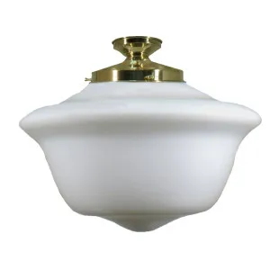 Victorian Schoolhouse 16'' Opal Matte Batten Fix, Polished Brass by Lighting Inspirations, a null for sale on Style Sourcebook
