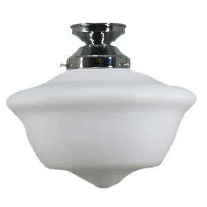 Victorian Schoolhouse 12'' Opal Matte Batten Fix, Chrome by Lighting Inspirations, a null for sale on Style Sourcebook