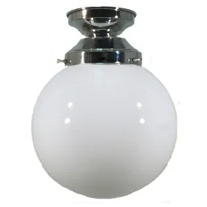Sphere 8'' Opal Gloss Batten Fix, Chrome by Lighting Inspirations, a null for sale on Style Sourcebook