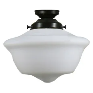 Victorian Schoolhouse 12'' Opal Matte Batten Fix, Patina by Lighting Inspirations, a null for sale on Style Sourcebook