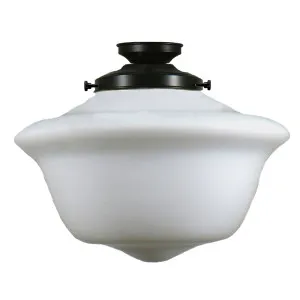 Victorian Schoolhouse 16'' Opal Matte Batten Fix, Patina by Lighting Inspirations, a null for sale on Style Sourcebook