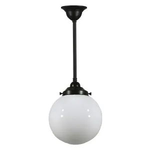 Sphere 8'' Opal Gloss on Rod Set 1/2'' x 1/2m, Patina by Lighting Inspirations, a null for sale on Style Sourcebook