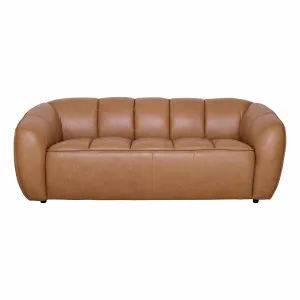 Phoebe 2.5 Seater Sofa in Urbane Leather Light Brown by OZ Design, a Sofas for sale on Style Sourcebook