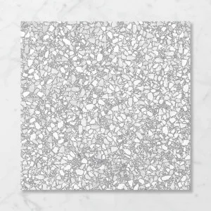 Terra Foray Silver Lining (Satin) 600x600 by Sanctuary Makers, a Terrazzo Look Tiles for sale on Style Sourcebook