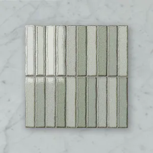 Zen Fingers (150x25) Hisui (Gloss) 300x300 by Sanctuary Makers, a Mosaic Tiles for sale on Style Sourcebook