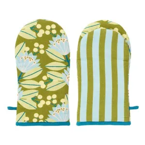 Kirra Cotton Oven Glove 16x35cm Olive by Coast to Coast, a Aprons for sale on Style Sourcebook