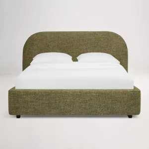 Arlo Storage Double Bed with Curved Headboard Frame, Green, by Lounge Lovers by Lounge Lovers, a Beds & Bed Frames for sale on Style Sourcebook