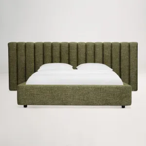 Arlo Storage Double Bed with Tufted Wide Headboard Frame, Green, by Lounge Lovers by Lounge Lovers, a Beds & Bed Frames for sale on Style Sourcebook