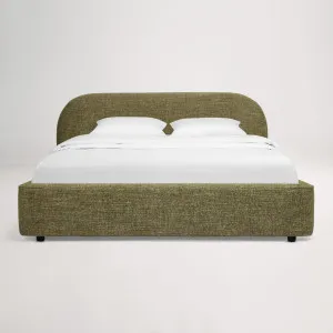 Arlo Storage King Bed with Curved Headboard Frame, Green, by Lounge Lovers by Lounge Lovers, a Beds & Bed Frames for sale on Style Sourcebook
