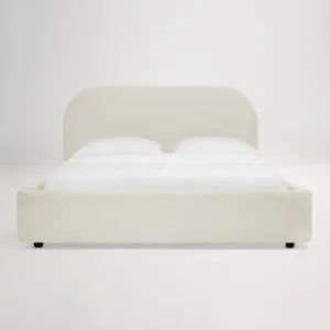 Arlo Storage Queen Bed with Curved Headboard Frame, Ivory, by Lounge Lovers by Lounge Lovers, a Beds & Bed Frames for sale on Style Sourcebook