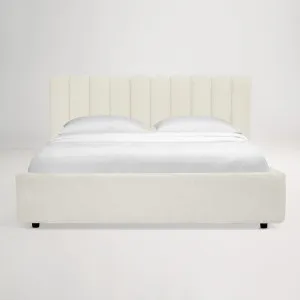 Arlo Storage Queen Bed with Tufted Headboard Frame, Ivory, by Lounge Lovers by Lounge Lovers, a Beds & Bed Frames for sale on Style Sourcebook
