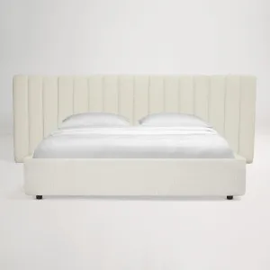 Arlo Storage Queen Bed with Tufted Wide Headboard Frame, Ivory, by Lounge Lovers by Lounge Lovers, a Beds & Bed Frames for sale on Style Sourcebook