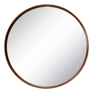 Benny Round Mirror 100cm in Walnut Stain by OZ Design, a Mirrors for sale on Style Sourcebook
