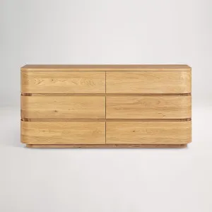 Halo 6 Drawer Dresser Cabinet, Natural Oak, by Lounge Lovers by Lounge Lovers, a Cabinets, Chests for sale on Style Sourcebook