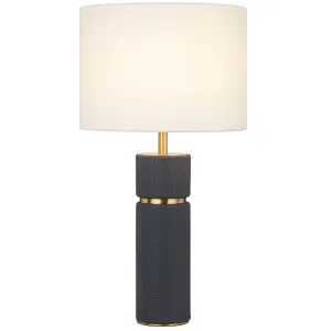 Telbix Valda Textured Vegan Leather Table Lamp - Blue by Telbix, a Lamps for sale on Style Sourcebook